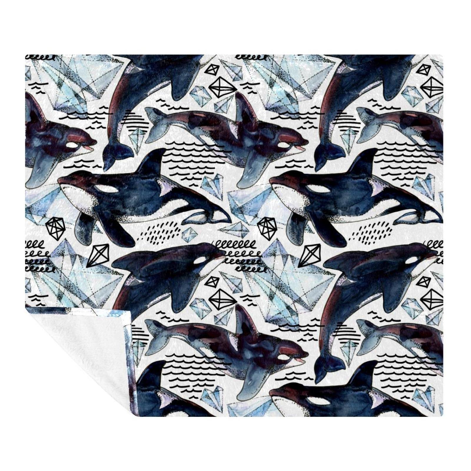 Couverture polaire douce Killer Whale pour enfants et adultes | Plaid lit et voyage haut de gamme