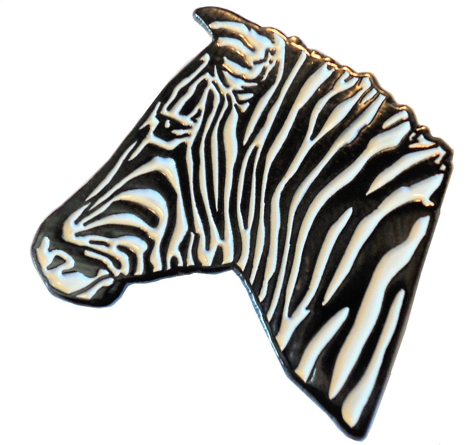 B4b Zebra African Wild Animal Equid Metal Enamel Badge 30Mm