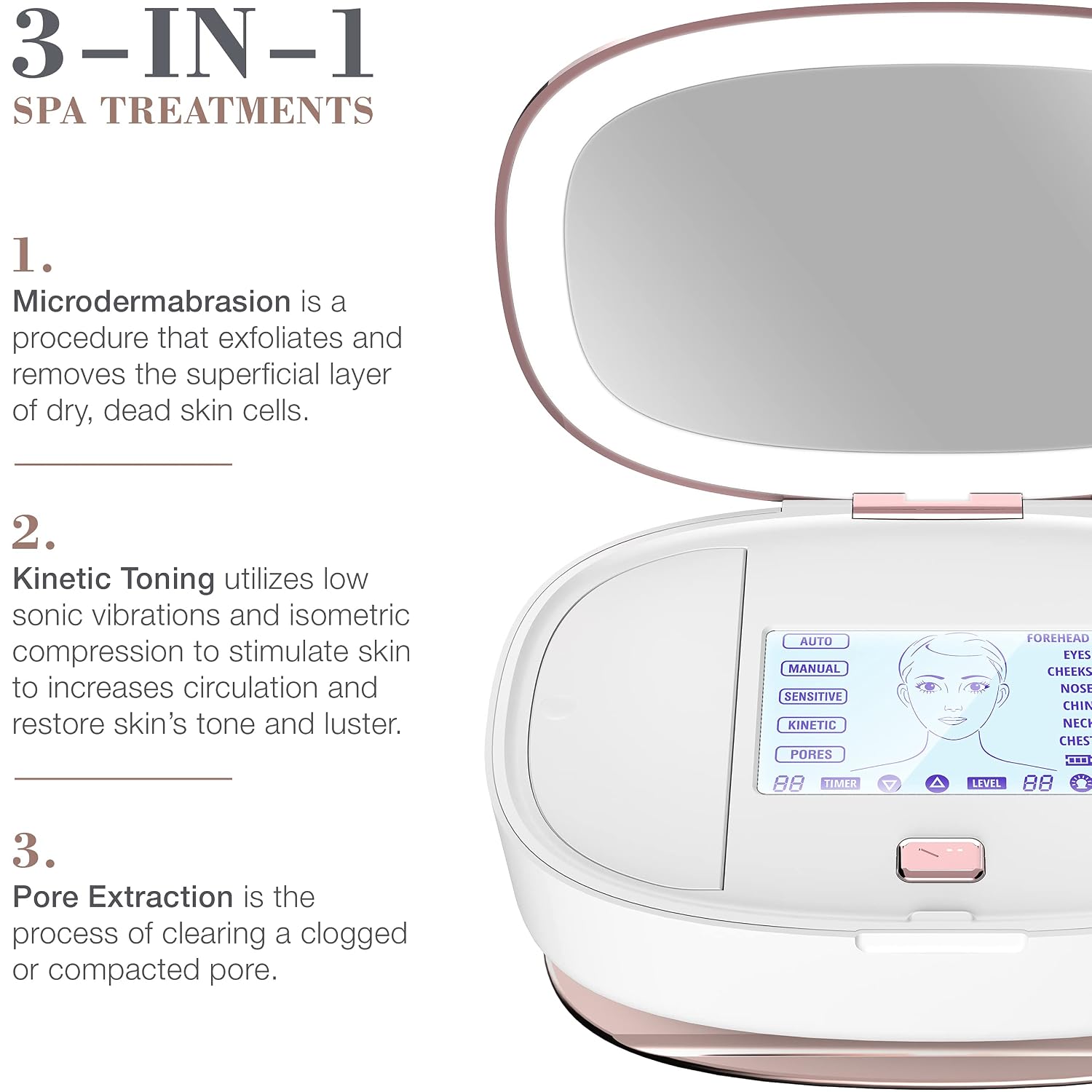 Trophy Skin UltradermMD - Home Spa Microdermabrasion Machine - Deep Exfoliation - White