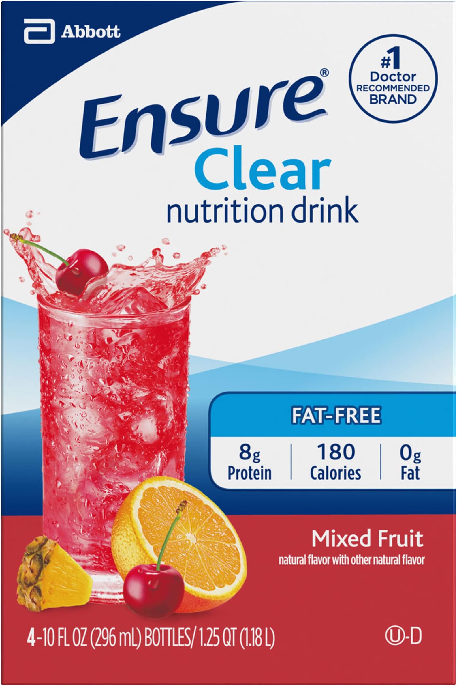 Ensure Clear Nutrition Drink Mixed Fruit 10fl ozx4 CT, pack of 1