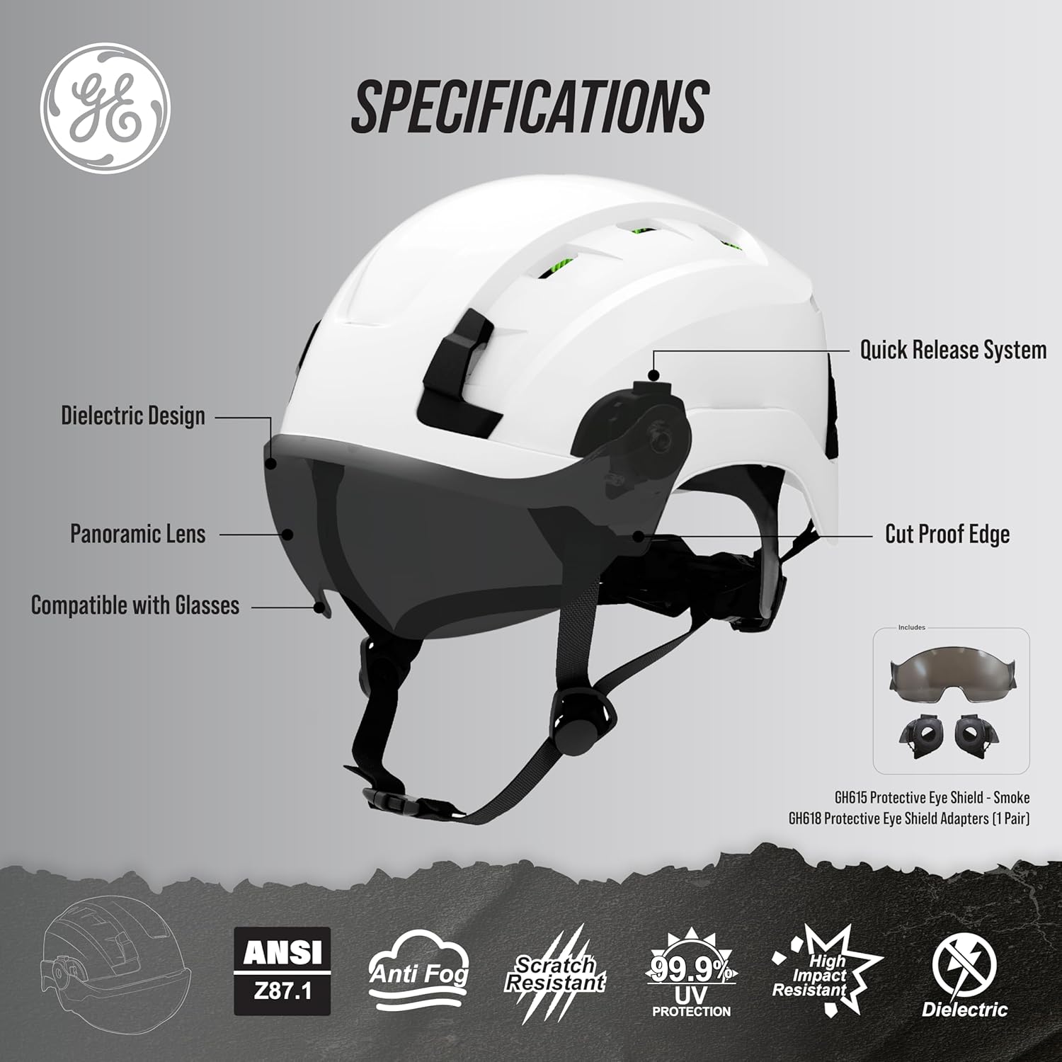 GE PROTECTIVE EYE SHIELD KIT SMOKE LENS