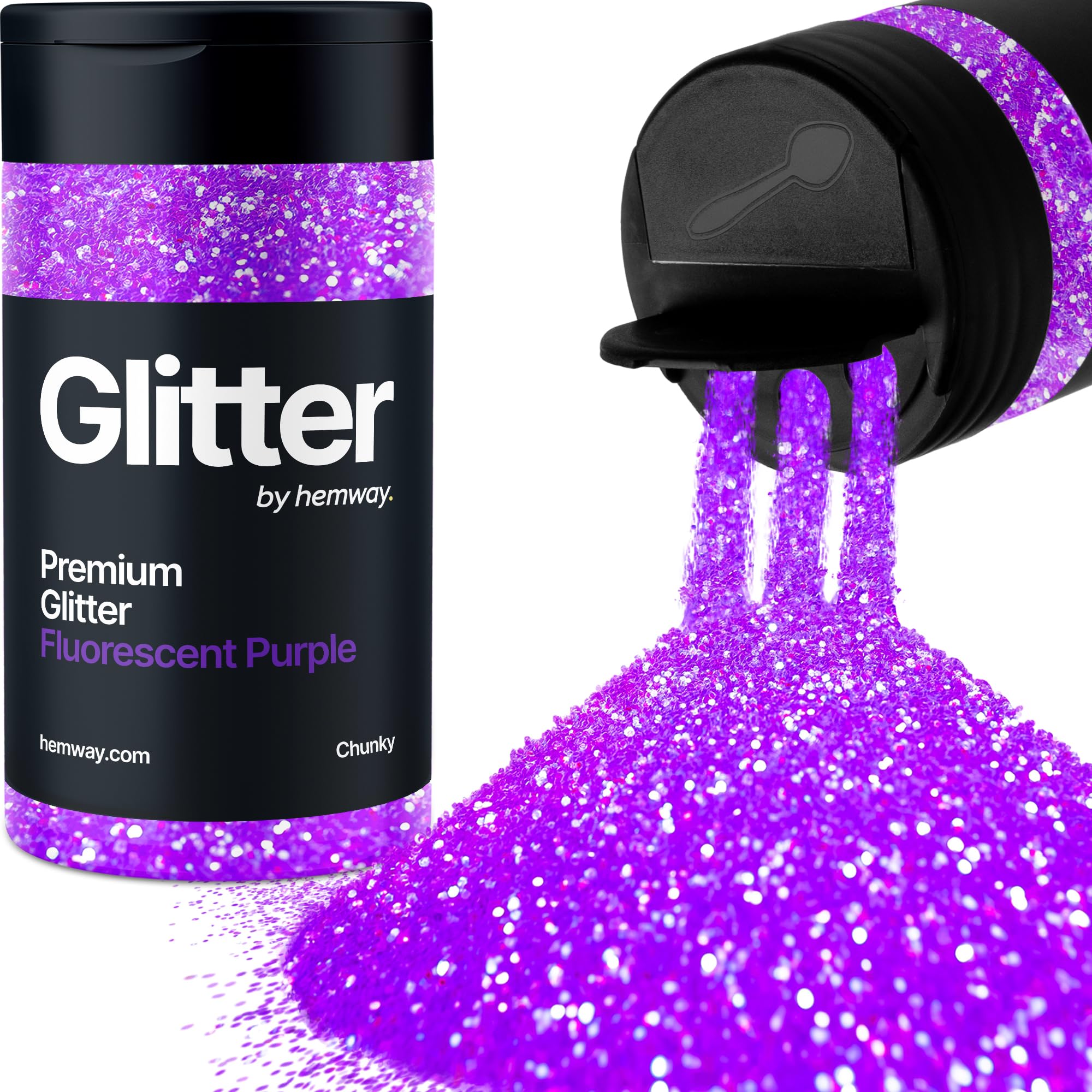 Fluorescent Purple Glitter Shaker, 130g Chunky Glitter, Crafts 1/40" Metallic Flake Purple Sequins, Resin & Epoxy Crafts