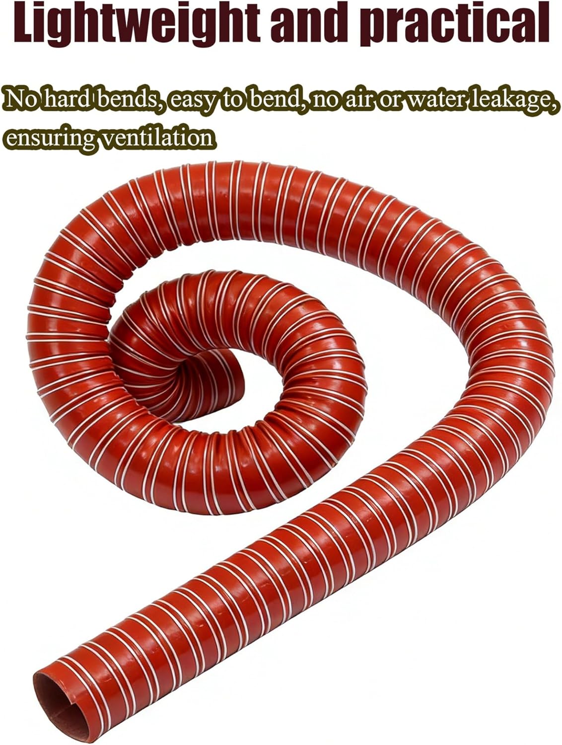Heavy-Duty High Temperature Silicone Ducting Hose - Steel Wire Reinforced Flexible Duct, Fire Retardant Fiberglass Duct(2.01in/5.1cm,200cm)
