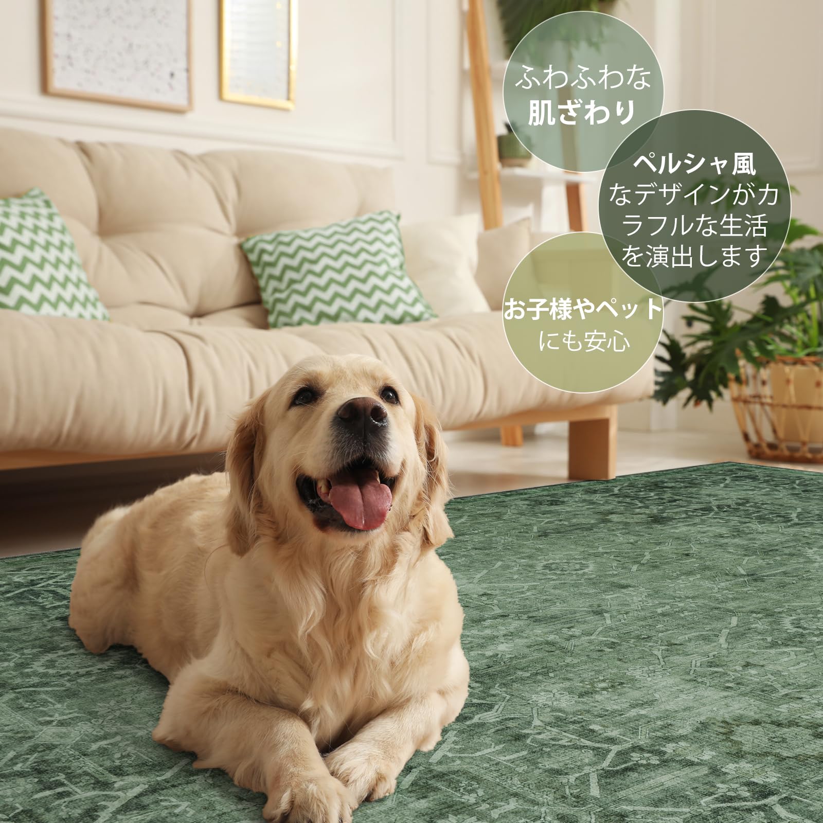 Amazon | HAOCOO カーペット ラグ 2畳 洗える 185×185cm 正方形 ホット