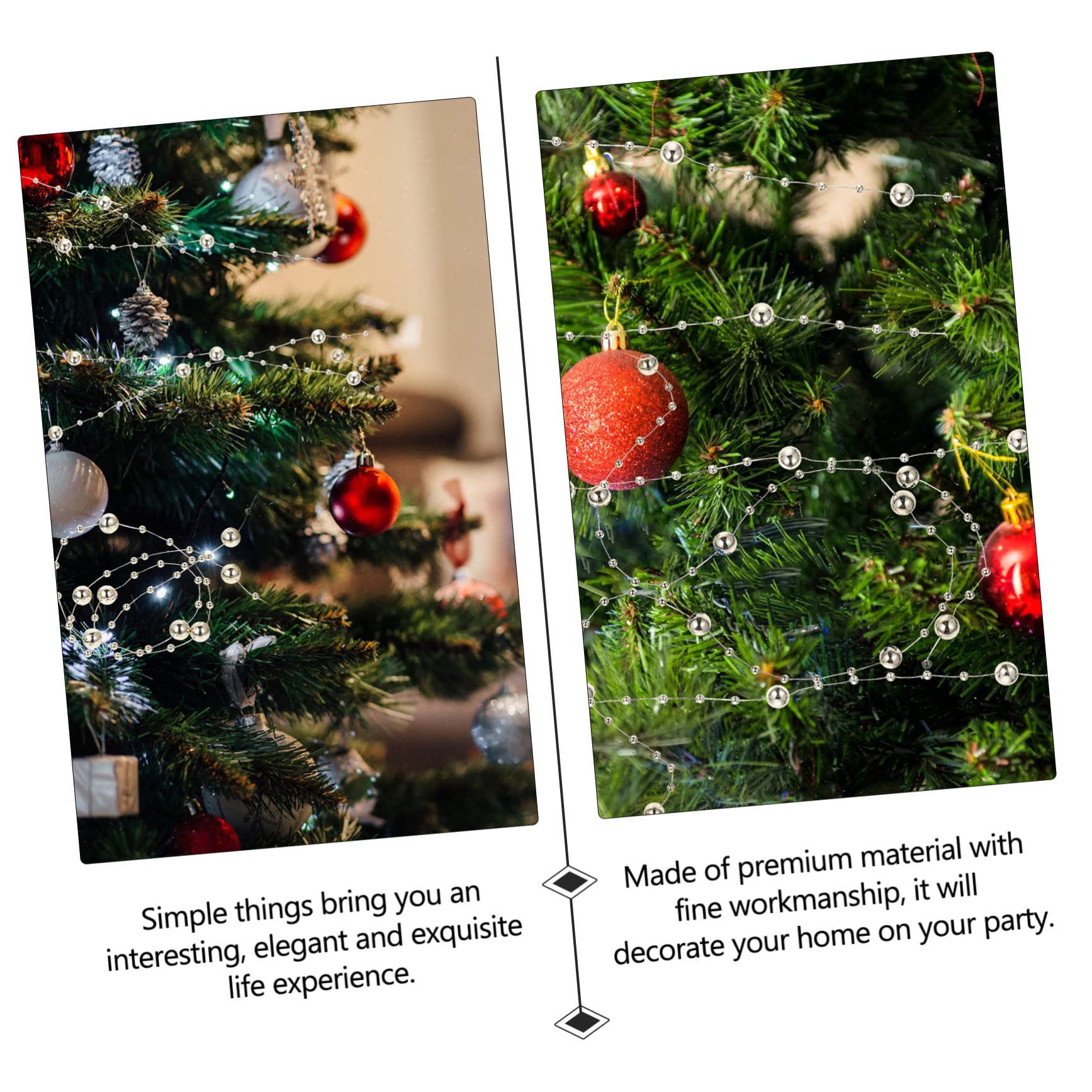 Anneome 3rollen Weihnachtsperlen Dekorative Perlenkette Für Hochzeiten Und Festlichkeiten Goldene Und Silberne Galvanisierte Perlen Für Kreative Bastelprojekte