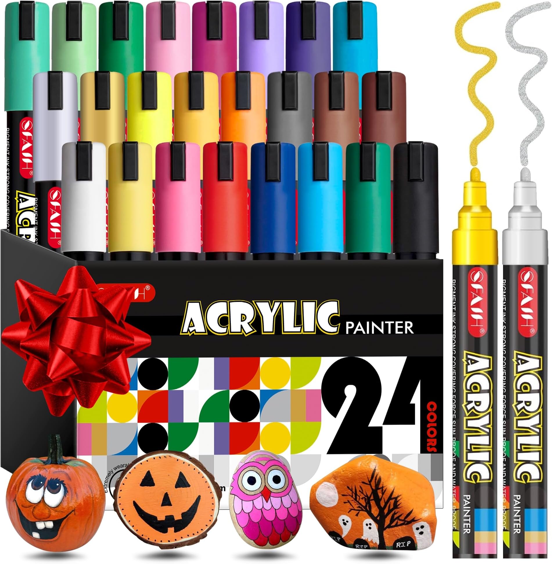 Acrylic Creative Markers - 3mm Replaceable Nibs 24 Colors