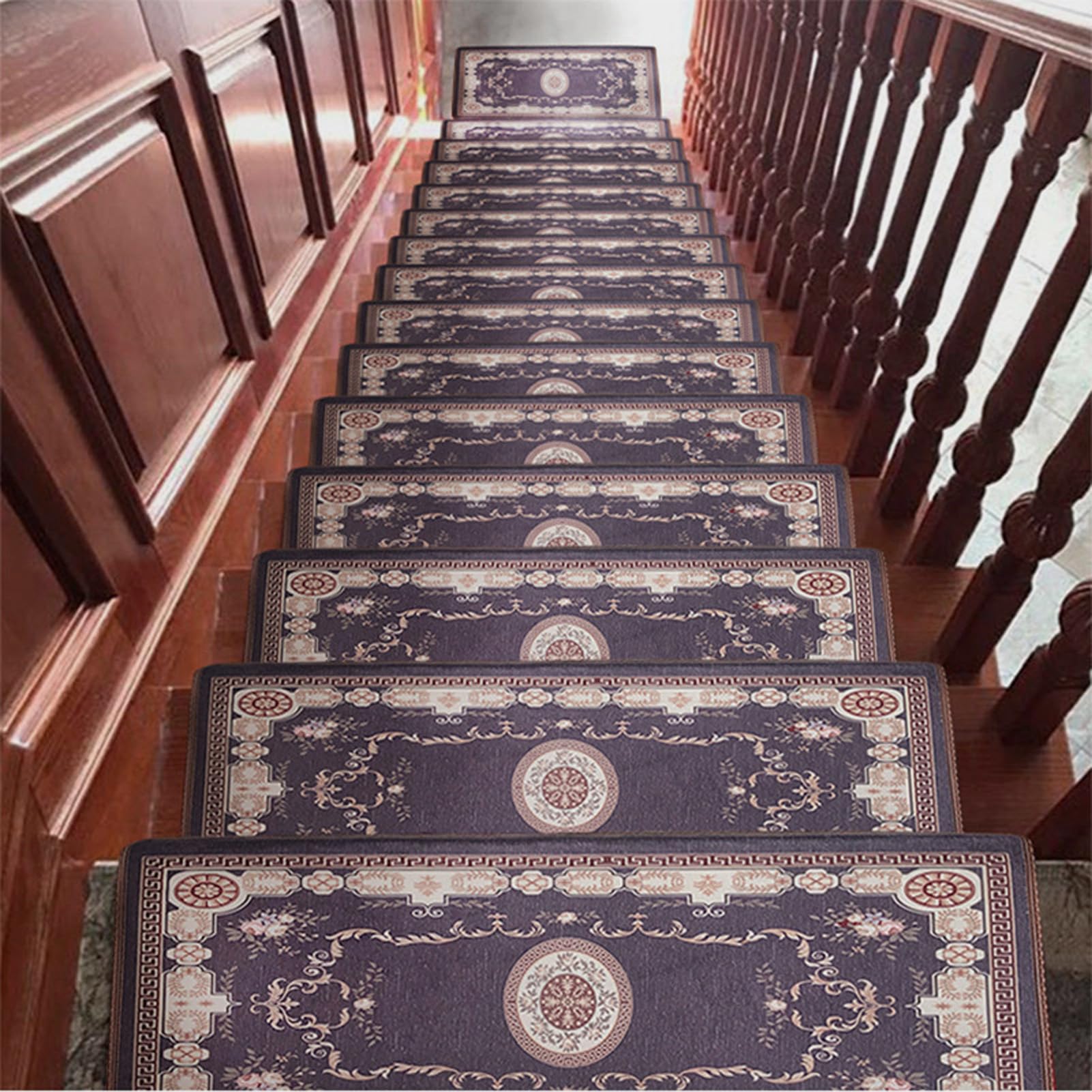 Alfombrillas para escaleras de interior set de 5 alfombras antideslizantes grises para peldaños