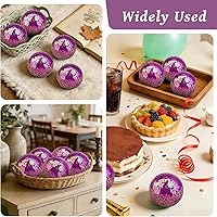 Vista 7 de Bolas redondas de mosaico de vidrio, 3 piezas de 3.34 pulgadas, orbes agrietados de 3.34 pulgadas, centro de mesa, jarrones, decoración de boda