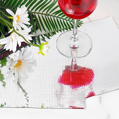 Miniatura 8 de NiArt 10200 calcomanías autoadhesivas de plástico para azulejos de mosaico plateados, azulejos de mosaico autoadhesivos de 0.118 pulgadas x 0.118