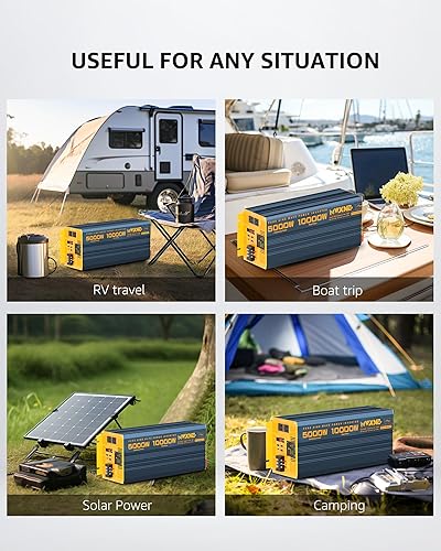 Miniatura 69 de Inversor de corriente de 1500 W/3000 W (pico), onda sinusoidal pura CC de 12 V a 110 V 120 V, convertidor de CA, 3 salidas de CA, inversores