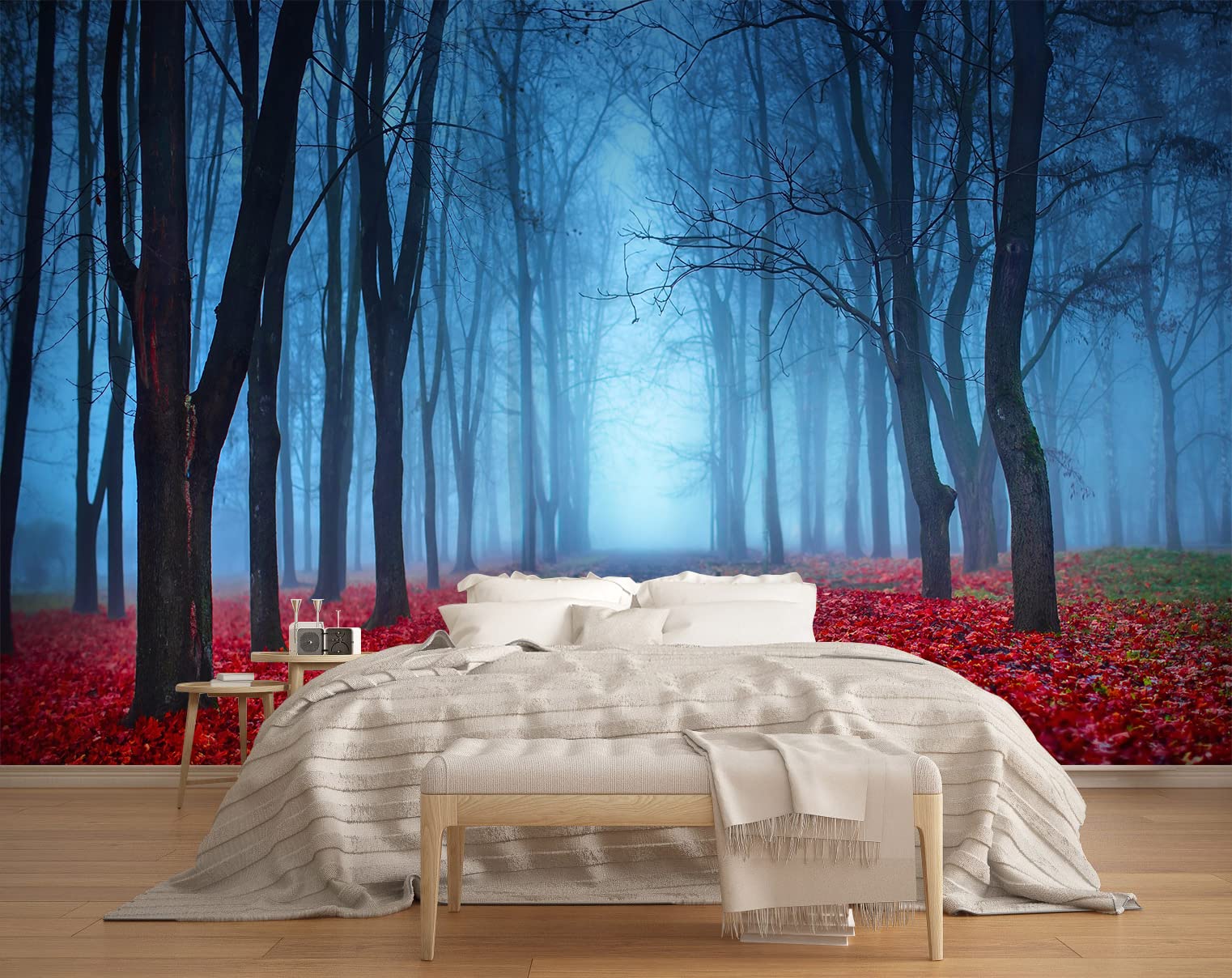 MFWFM Foggy Forest Wall Mural Living Room Wallpaper for Bedroom TV Background (Not Peel n' Stick)