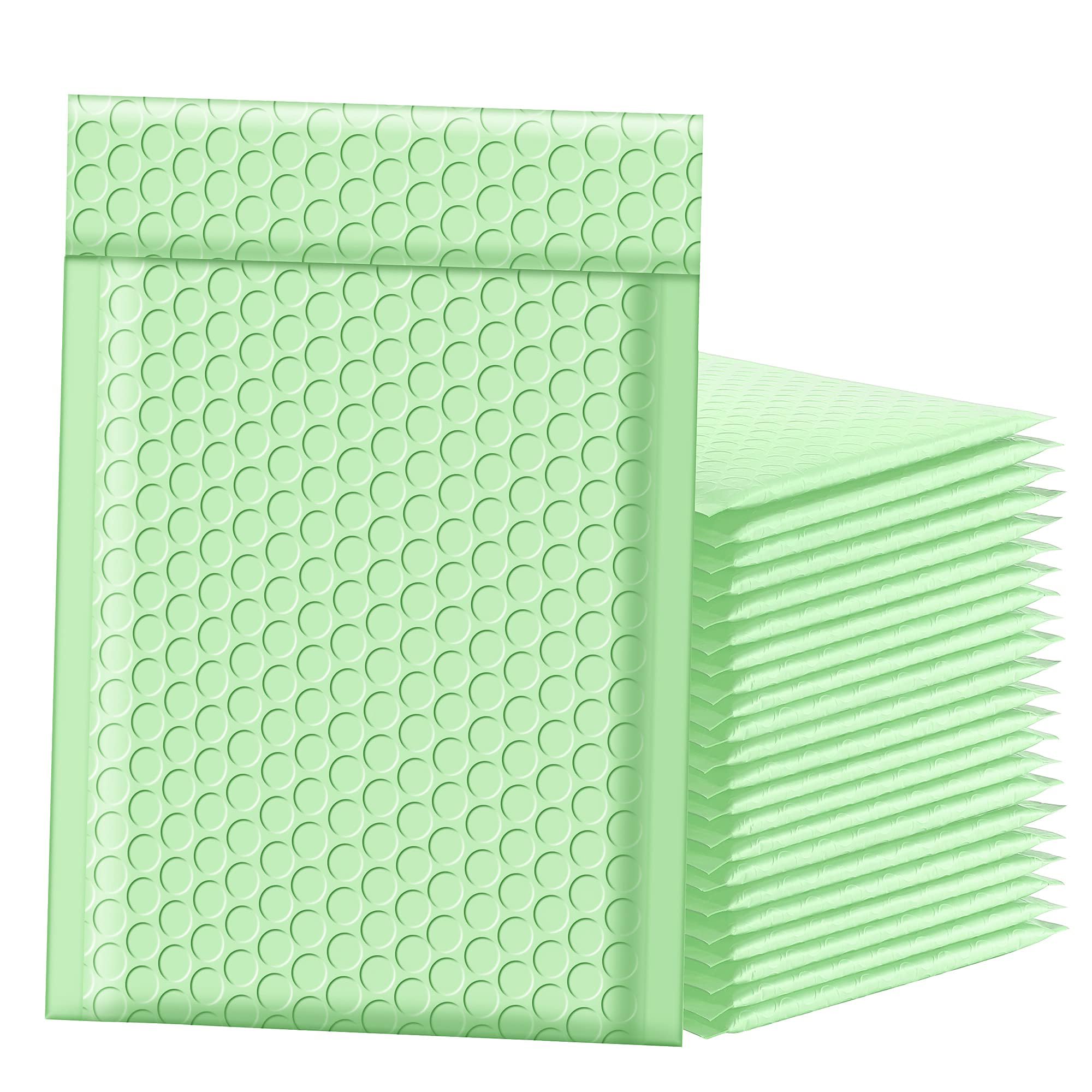 Famagic Luftpolster-Versandtaschen, 15,2 x 25,4 cm, schicke Verpackungsbeutel für kleine Unternehmen, farbige gepolsterte Versandtaschen, blickdicht, matt, selbstklebend, 100 Stück, Nr. 0