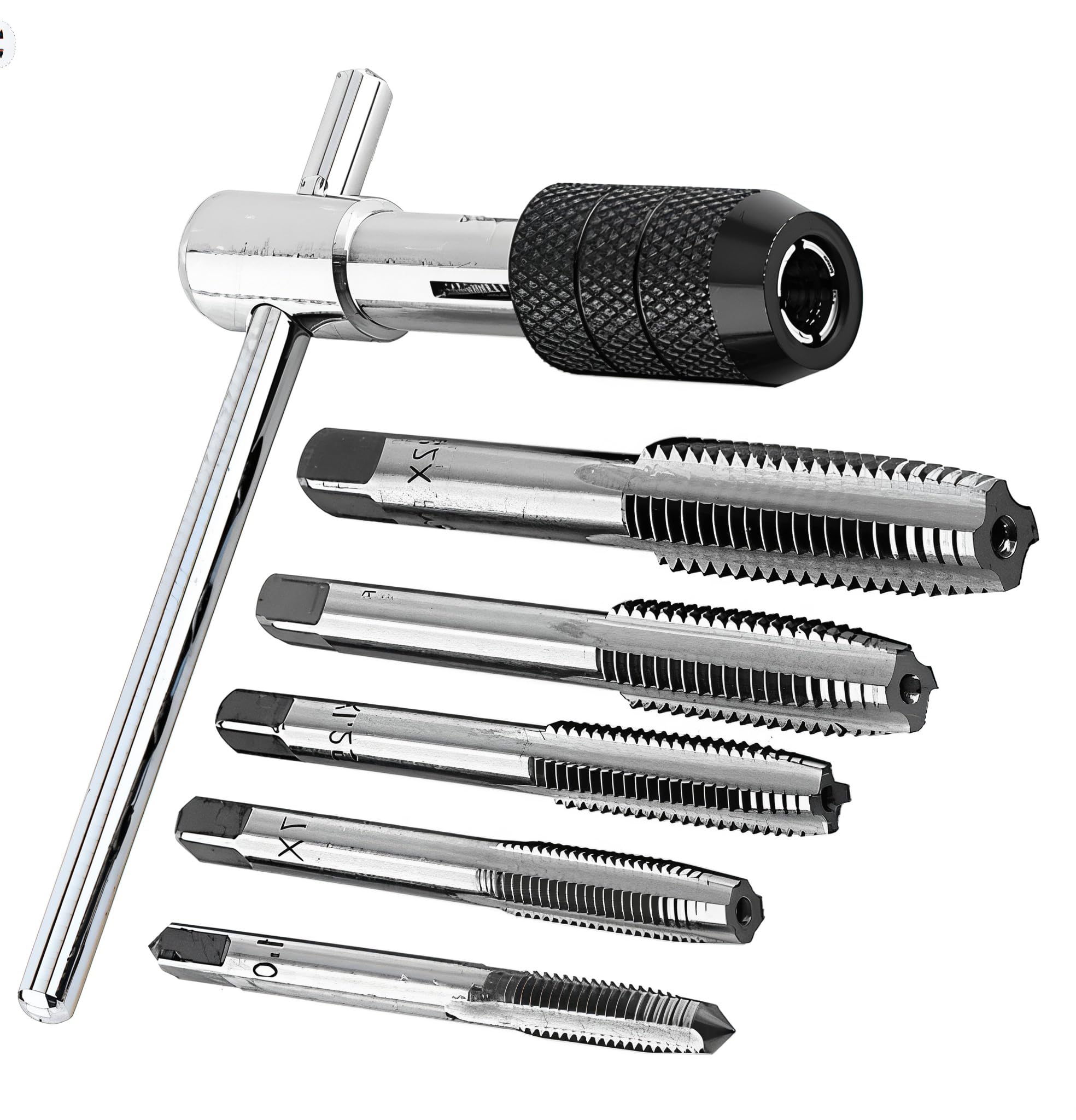 Digital Craft 6Pc Metal Thread Tap Drill Bit & Wrench Set – Tungsten Steel M6 M7 M8 M10 M12 Tapping Tool Kit for Precision Thread Repair-picture-24