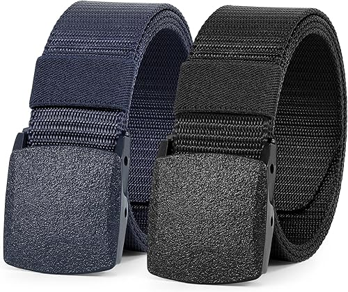 Miniatura 28 de WERFORU Cinturón de nailon para hombre, cinturón táctico militar, correa de lona para exteriores con hebilla de plástico