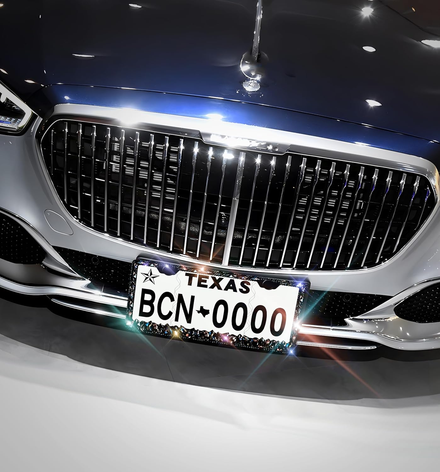 2 Pack Bling License Plate Frame for Women Murimt Gem Diamond Rhinestone License Plate Frames Handcrafted Stainless Steel Bedazzled License Plate Cover | Holder High-End Gift Box（Black）… - Image 2