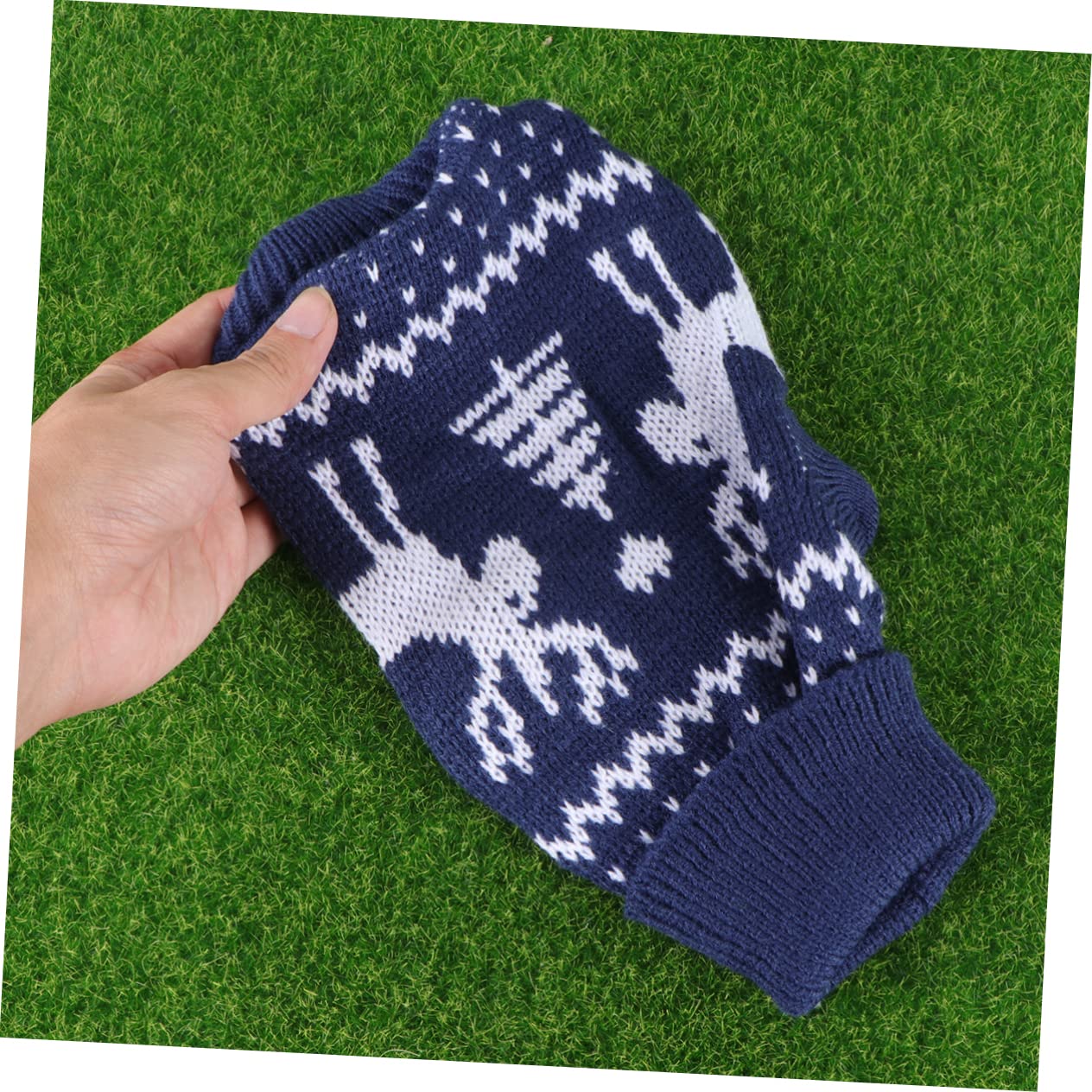 Sosoport 3pièces Pull De pour Petit Chien Manteau Hiver Chien avec Motif Renne Et Vêtements Festifs pour De Sorties Hiver Bleu