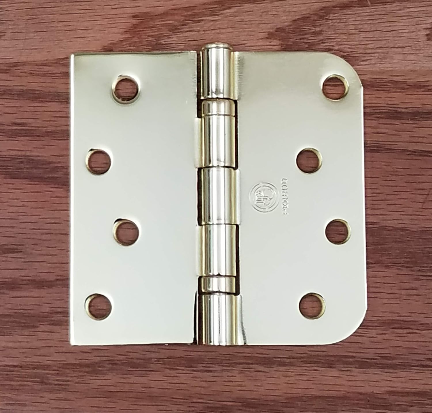 Hinge Outlet 4 Inch with 5/8 Inch Square Radius Ball Bearing Door Hinges, Heavy-Duty Steel, Removable Pin (Polished Brass, 2 Pack)