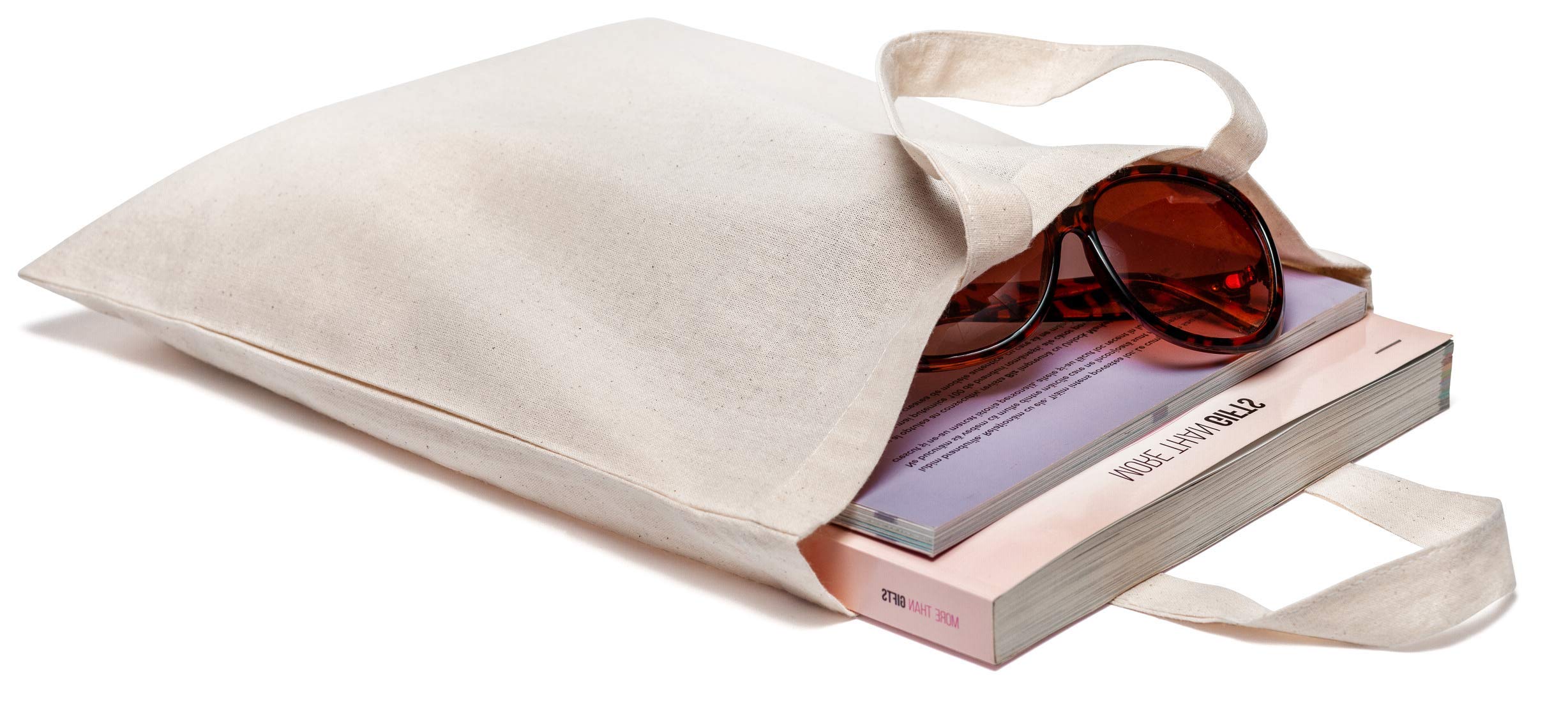 Baumwolltaschen 28x32cm unbedruckt, 100 Stück mit zwei kurzen Henkel | OEKO-TEX® Stofftasche, Tragetasche, Jutebeutel, Einkaufstasche, Apothekertasche, Einkaufsbeutel