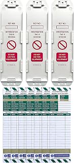 Access Platform Inspection Tags - 3 Holders and 6 Inserts - Ideal for Podiums, Tower, Platform, Steps - Mobile and Static. Suitable for indoor and outdoor use.