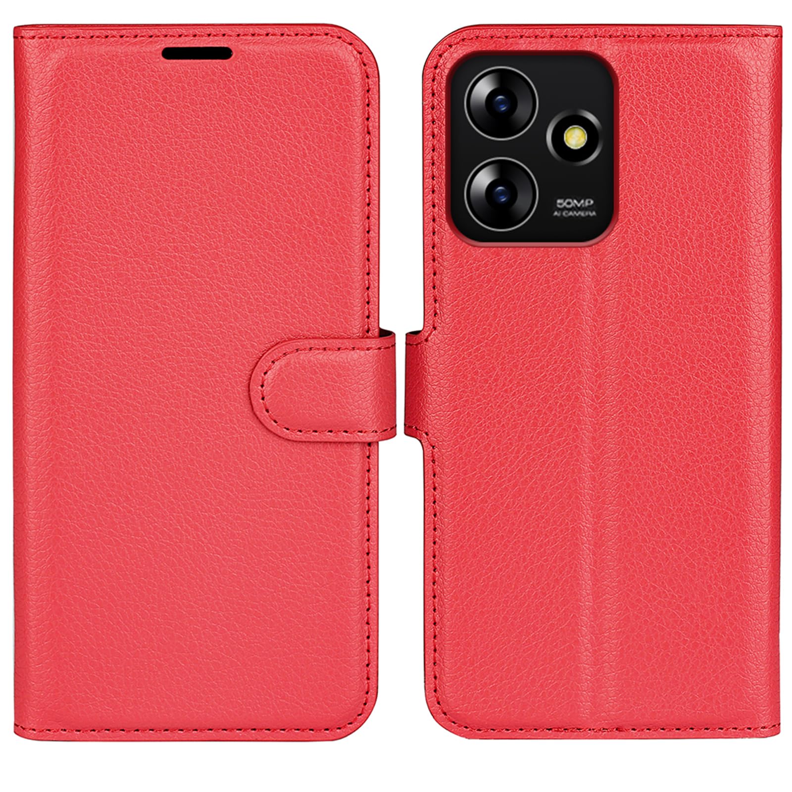 SEAHAI Cover per ZTE Blade A73 5G, Ultra Sottile Custodia Premium Pelle Portafoglio Kickstand Slot per Schede [RFID Blocking] TPU Antiurto Flip Cover Libro - Nero