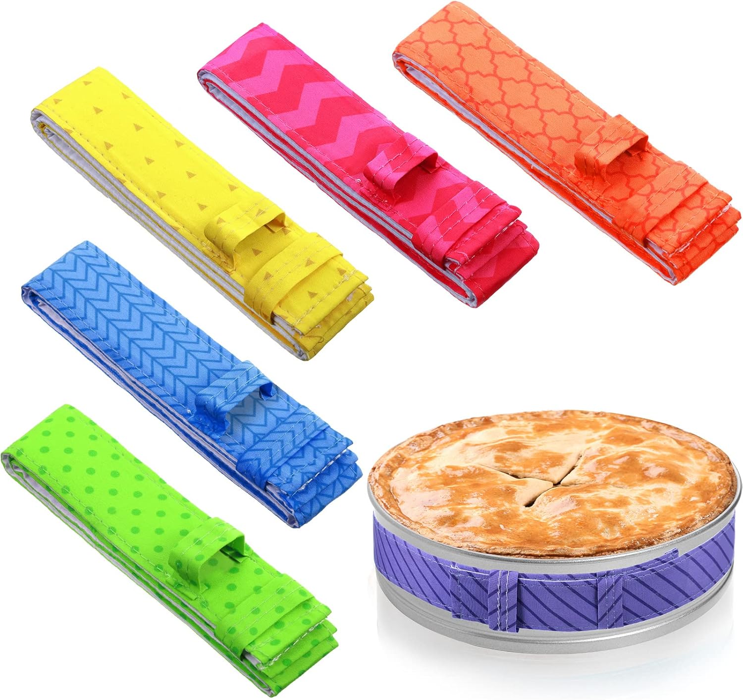 Patelai 6 Pieces Bake Even Strips Cake Pan Dampen Strips