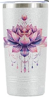 Onebttl Lotus Flower Gifts for Women Tumbler Travel Coffee Mug Cup, Stainless Steel Insulated with Lid 20oz/590ml