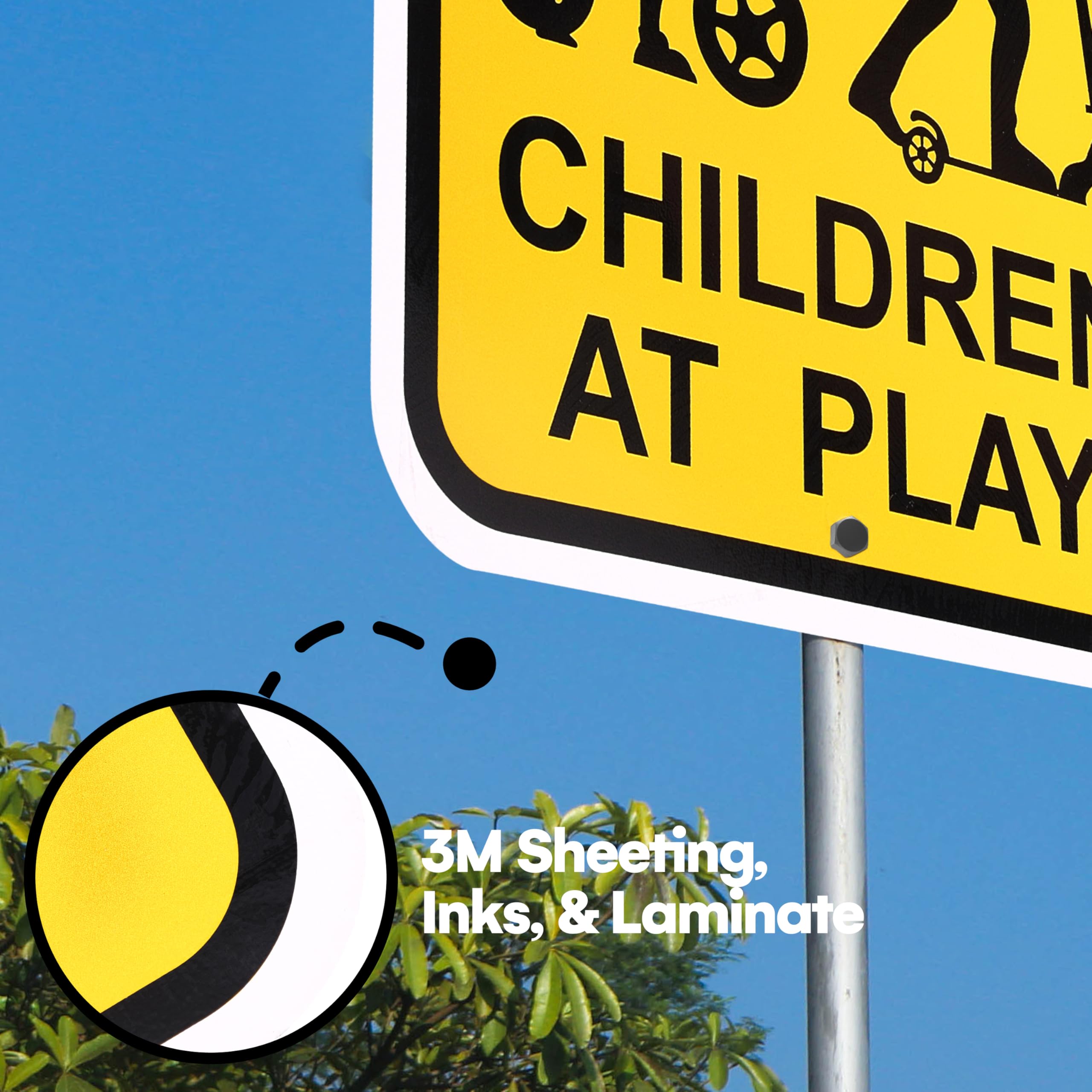 Bigtime Slow Children at Play Sign for Street Set of 2 - Waterproof Metal Signs for Outdoor Safety and Decor- Traffic Warning Side Walk Poster - Place At Garden, Yard, school, or Playground