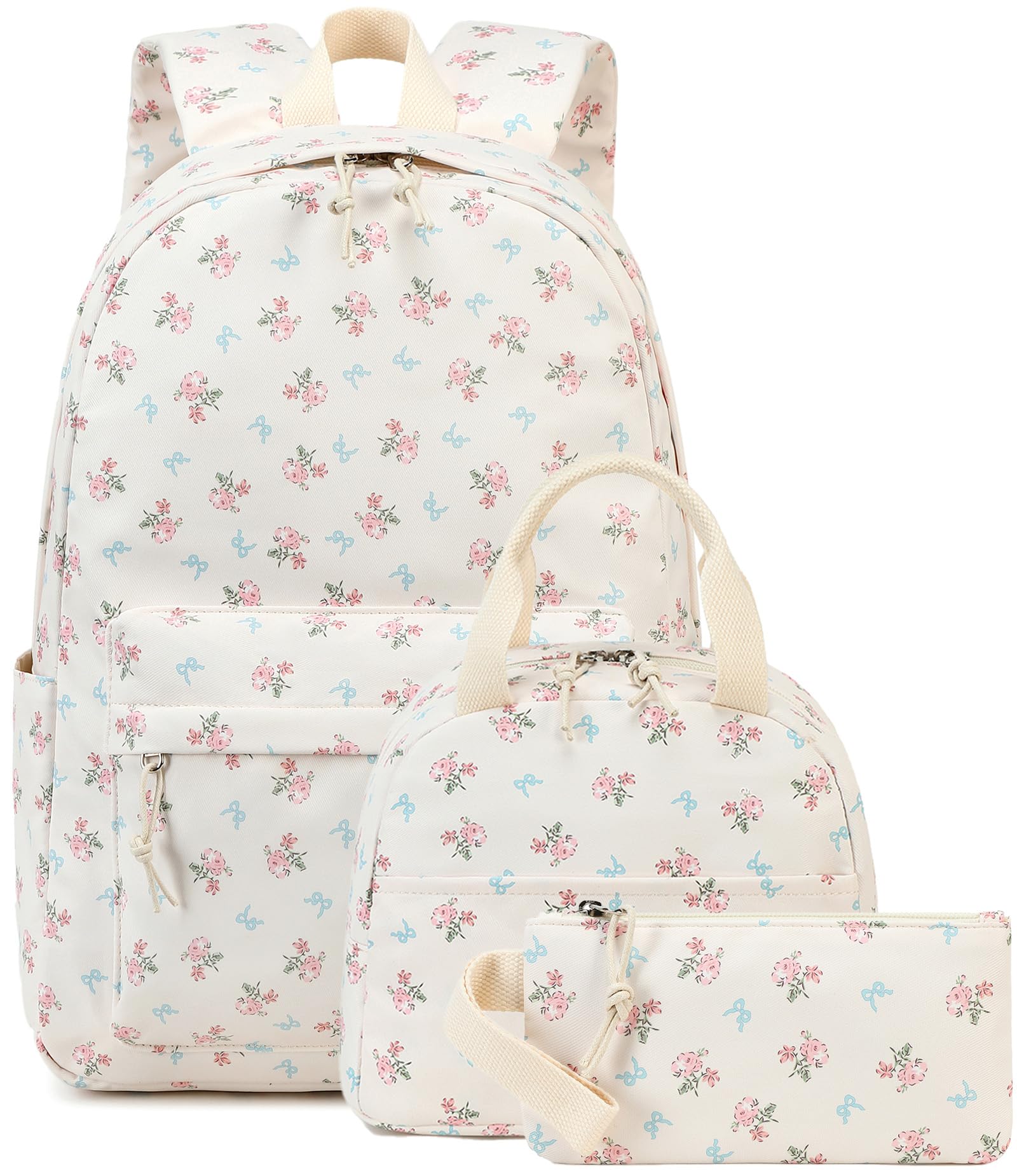 BTOOP School Backpack for Girls Kids Teens Cute School Bookbag Set with Insulated Lunch Box Pencil Case