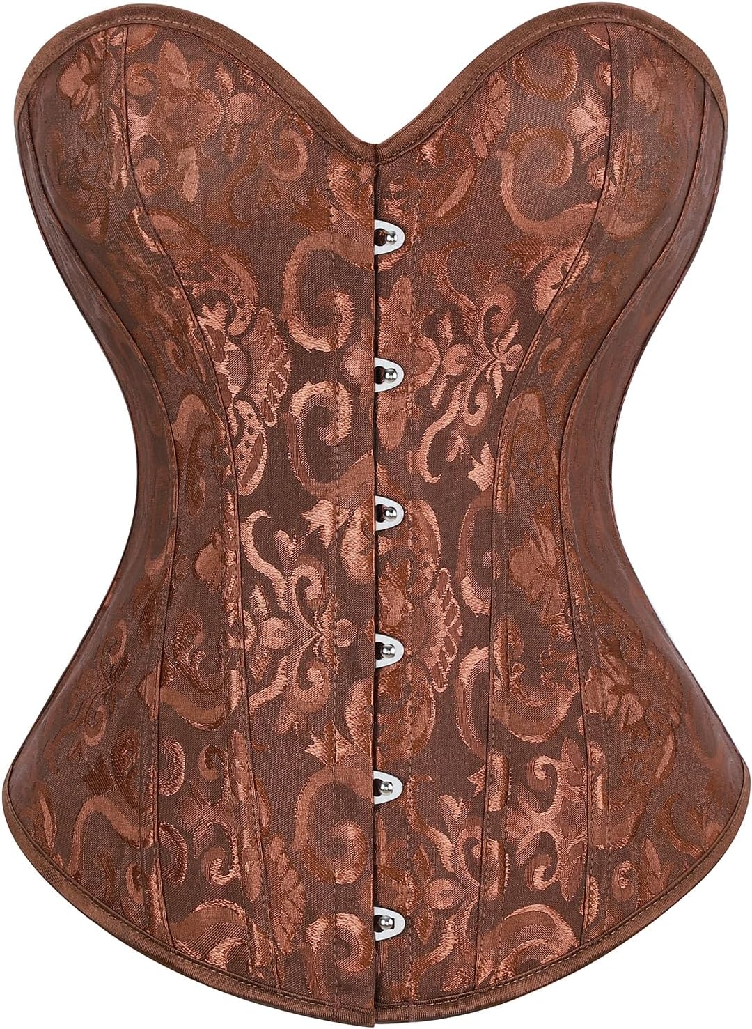 JASGOOD Corset Tops for Women Overbust Bustier - Lace up Jacquard Shapewear Lingerie Halloween Costume Corset