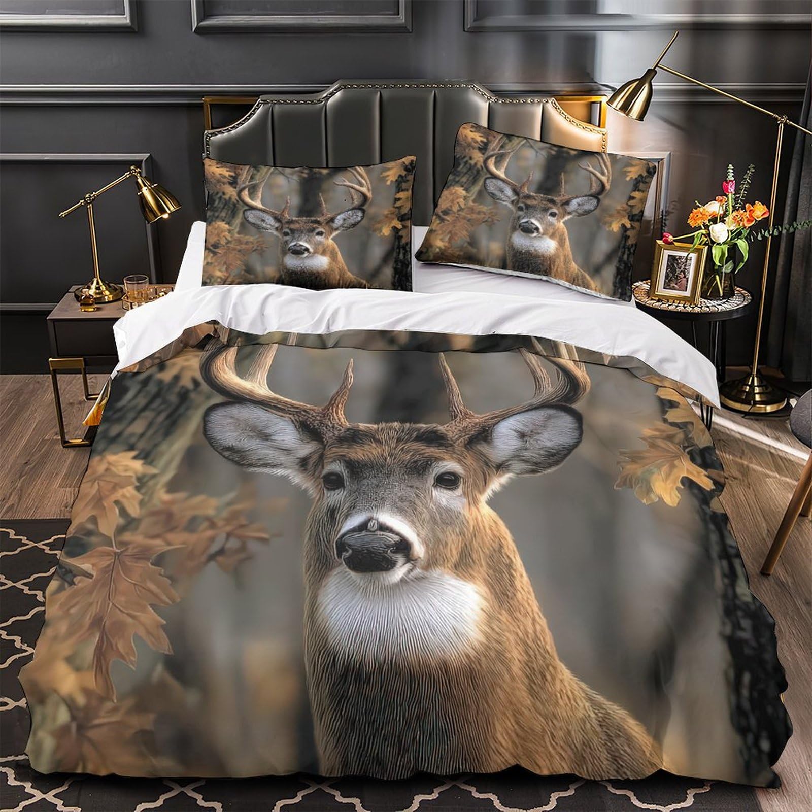 Housse de couette cerf de Noël 200x200, cadeau idéal pour couple