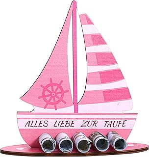 Regalos de bautizo para niñas, regalos de bautizo para niñas, madera rosa, regalo de nacimiento, bautizo para niñas y niños, 19 x 19 cm (rosa)