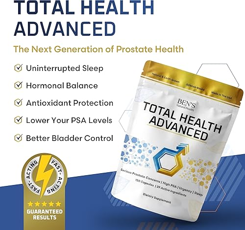 Miniatura 2 de Ben's Natural Health Total Health Advanced, Suplemento de apoyo para la próstata con 29 ingredientes beta-sitosterol, vitaminas C, D, E, zinc,