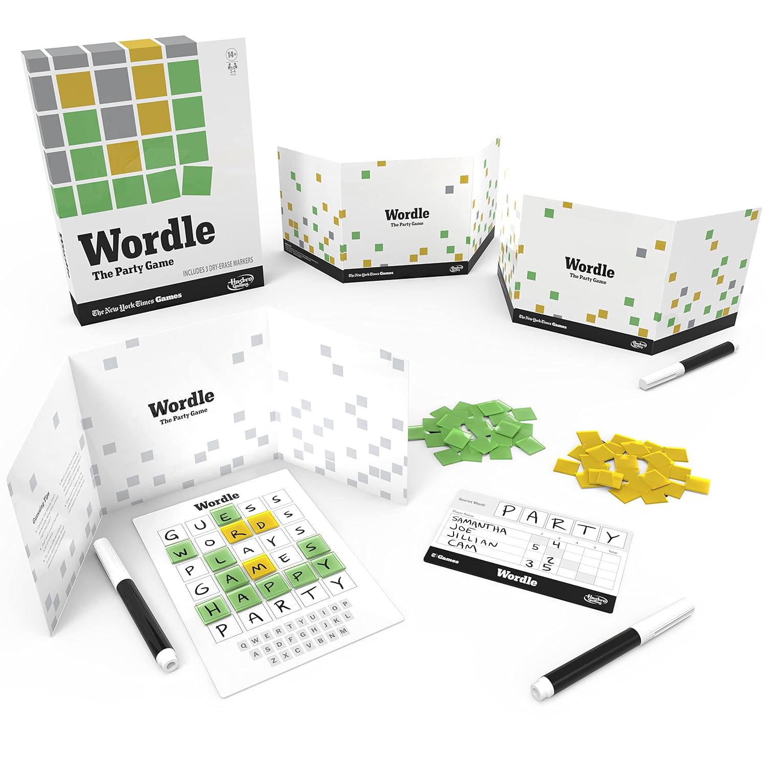 Hasbro Gaming Wordle The Party Game for 2-4 Players, Inspired by New York Times Wordle Game, Action Word Game, Indoor Game for Ages 12+, Fun Party Gift for Kids & Families