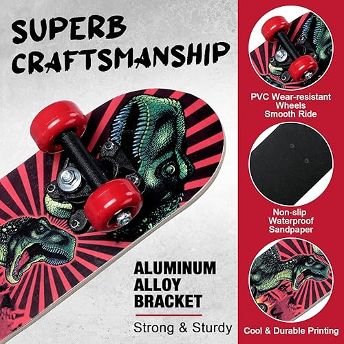 Miniatura 3 de Honoson Juego de 7 piezas de monopatín para niños pequeños, rodilleras, coderas, muñequeras