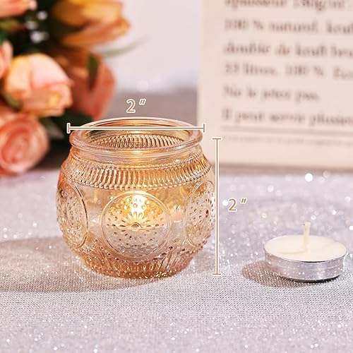 Miniatura 2 de 12 Pcs Gold Votive Candle Holder- Gold Tea Light Candle Holders for Table Centerpieces, Votive Holders Tea Candle Holders for Wedding, Bridal