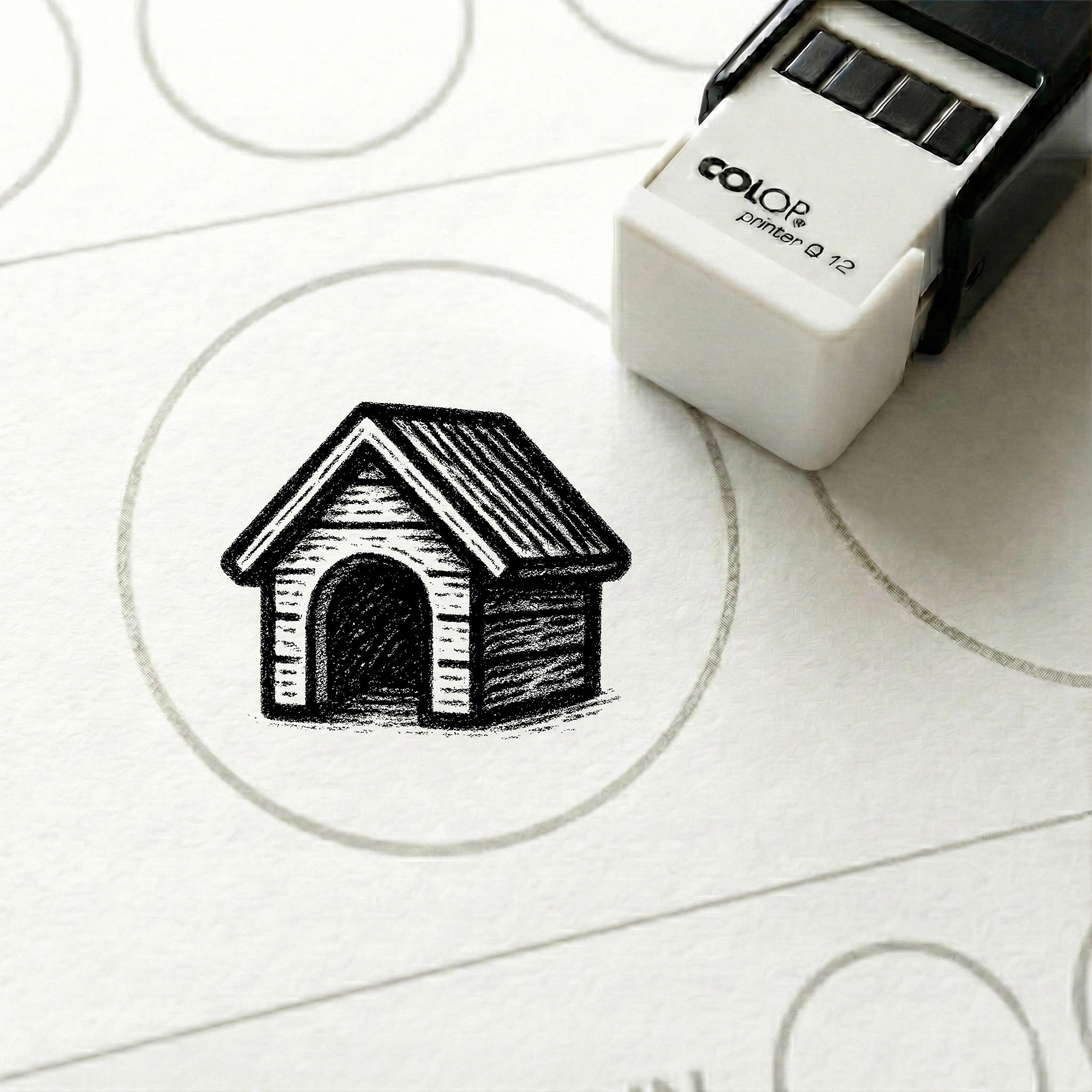 Dekolando Bonus Stamp Dog Kennel 10 x 10 mm - Bonus Card Stamp for Dog Grooming Studio Pet Care - Stamp Bonus Card Customer Card Stamp Card
