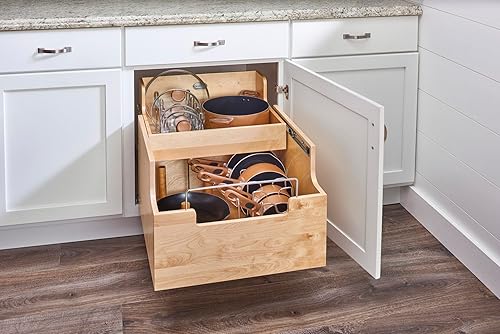 Miniatura 2 de REV-A-SHELF Wood Base Cabinet Cookware Pullout Organizer w/Soft-Close