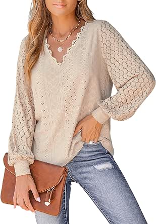 Cupshe Uitgesneden damesblouse met schelpdetails, lange kanten mouwen