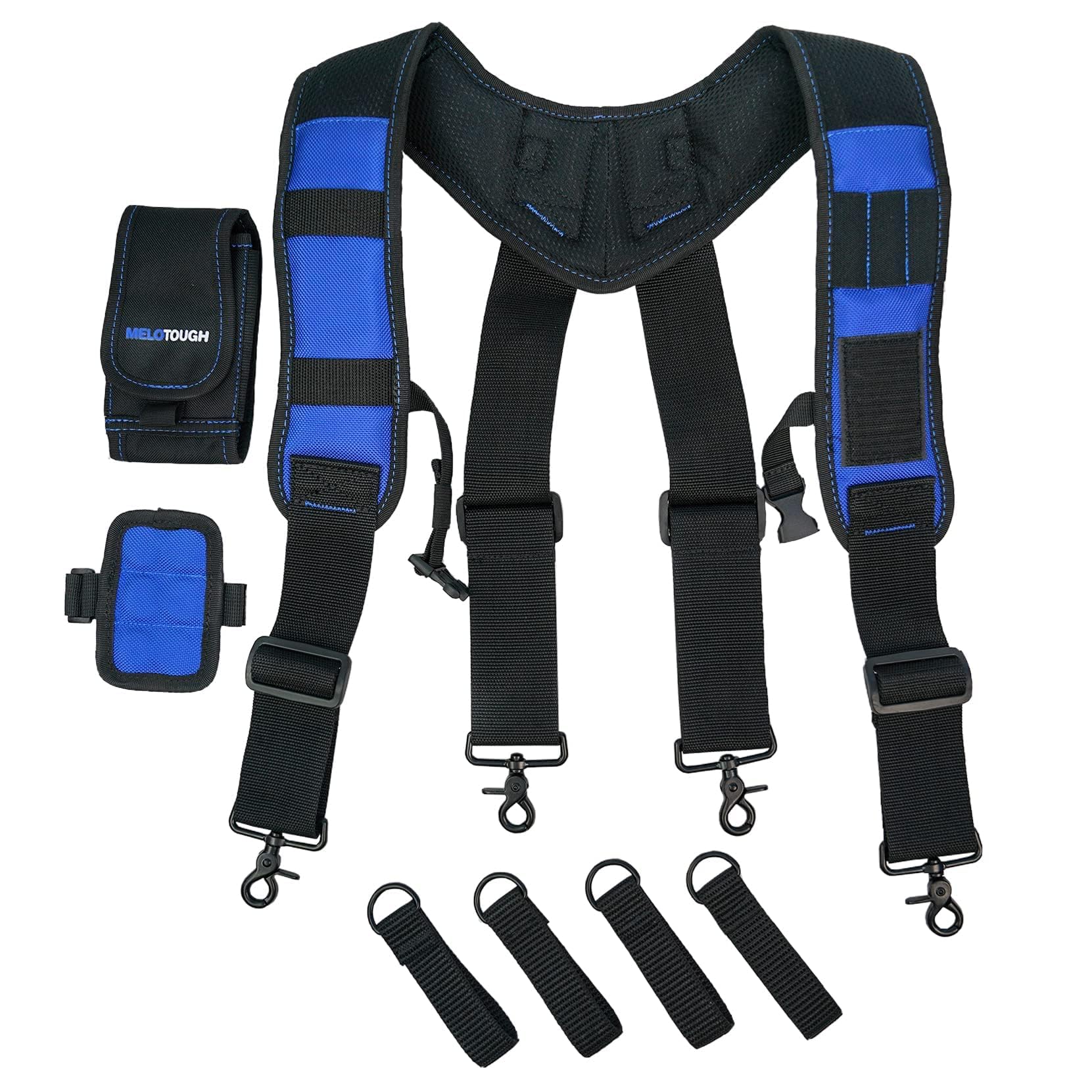 MELOTOUGH Magnetic Tool Belt Suspenders with Magnetic WristBand for Work Belt Padded Suspenders Constrcution