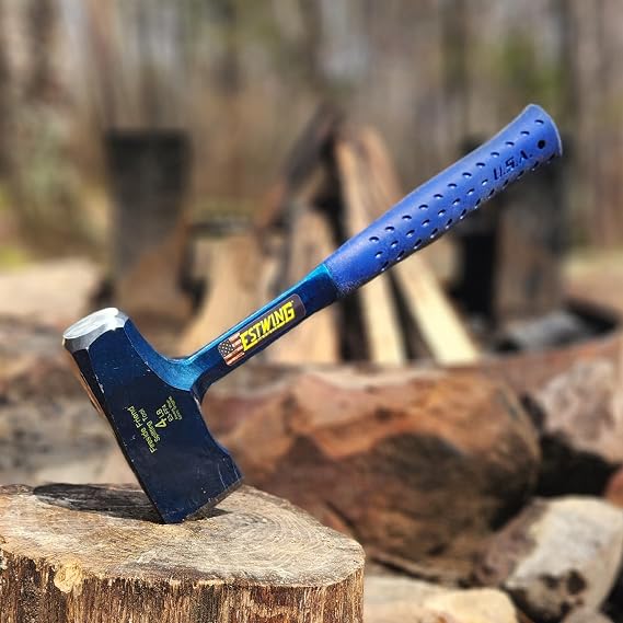 ESTWING Special Edition Fireside Friend - Leather 14 Wood Splitting Maul with Forged Steel Construction & Genuine Leather Grip