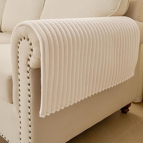 Miniatura 22 de HAOMAIJIA Fundas Antideslizantes para Reposabrazos de Sofá, Juego de 2 Fundas de Brazo de Sofá Suaves y Esponjosas, Fundas Lavables para Sillas