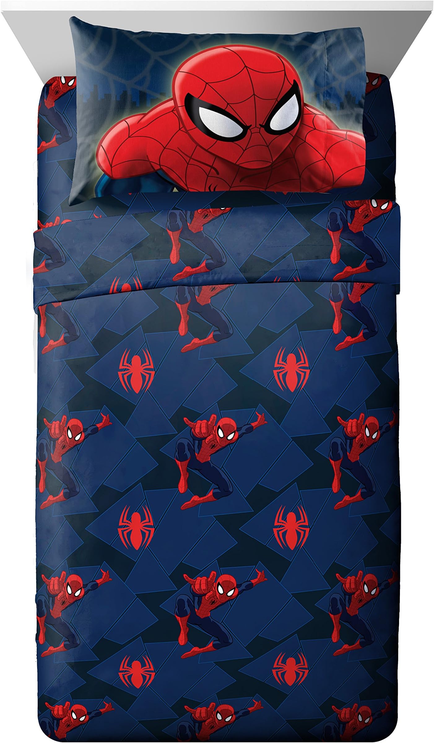 MARVEL Spiderman 'Saving the Day' Microfiber 3 Piece Twin Sheet Set