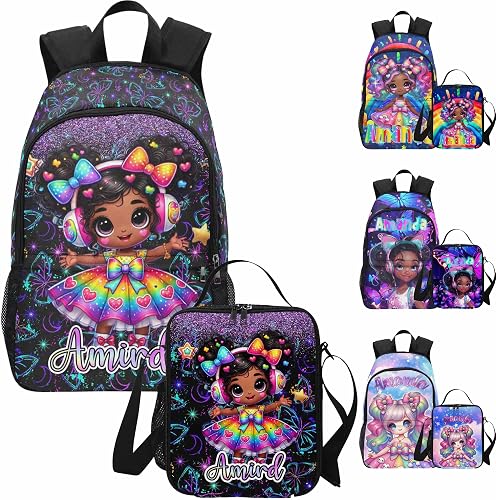 Custom Backpack for Black Girls Personalized Kid Princess Backpack Daypacks and 