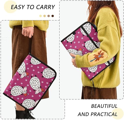 Miniatura 4 de Cartoon Kawaii Sheeps Stars Hot Pink Expandable Folders 13 Pockets A4 Letter Size Organizer with Pockets with Zipper Closure Document File Folder