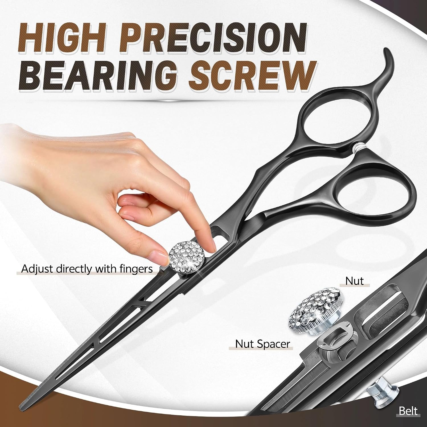 JASON Hair Cutting Scissors Shears - 6" Professional Ergonomic Black