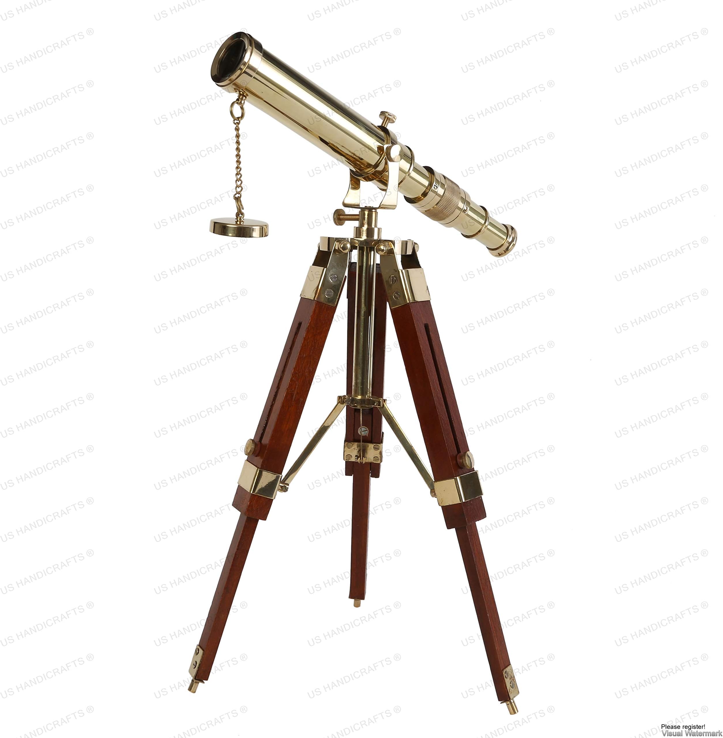 Regal Nauticals Vintage Brass Telescope on Tripod Stand for Navy and Outdoor Adventures
