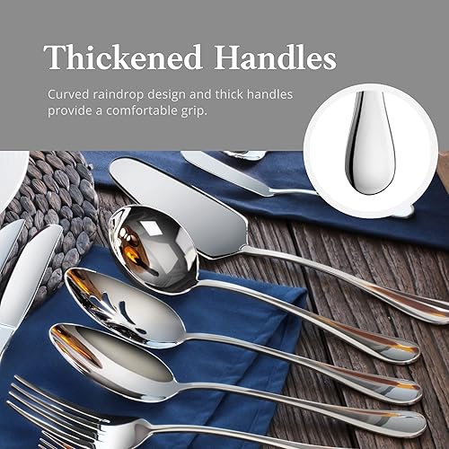 Miniatura 9 de Artaste 56457 Rain - Juego de cubiertos de acero inoxidable 1810, 103 piezas, servicio para 12 personas