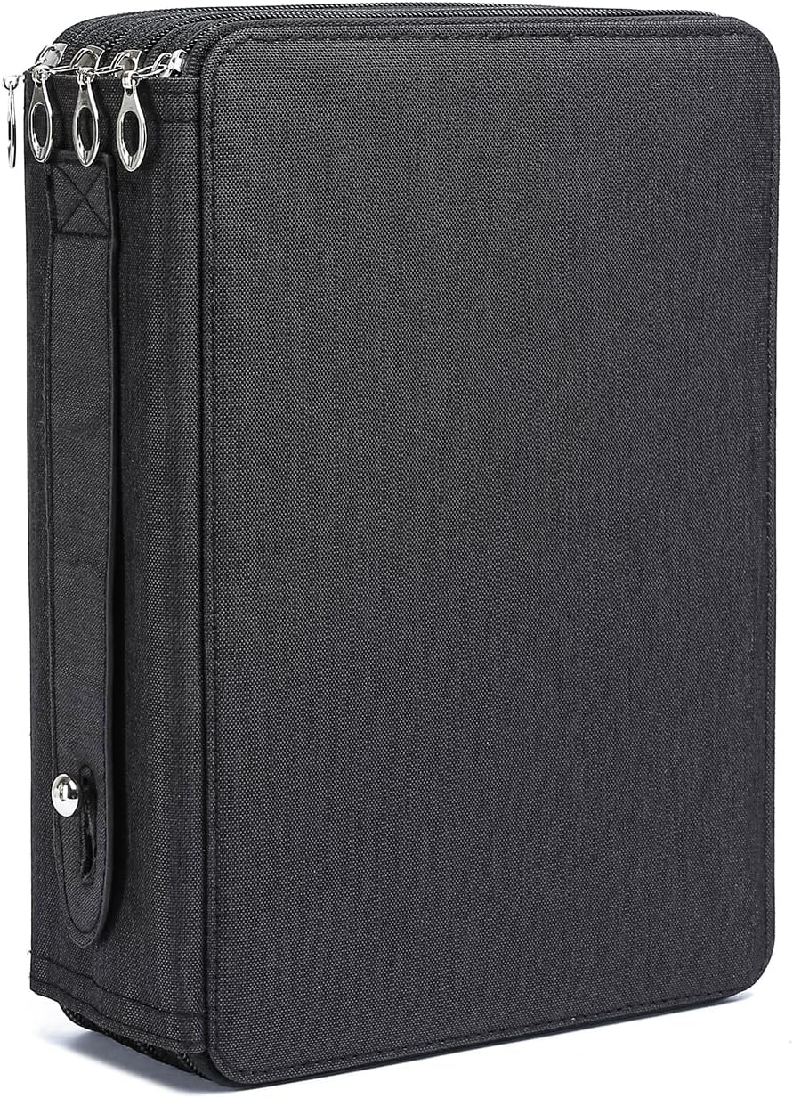 YOUNGCOL 200 Slots Colored Pencil Case Holder Large Capacity Color pencil organizer Storage (Black, 200 Slots)