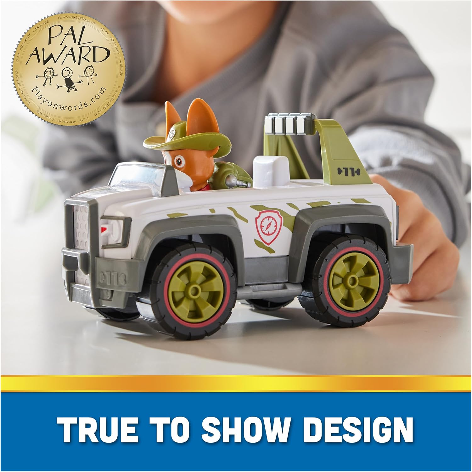 Paw Patrol, Tracker’s Jungle Cruiser, Toy Truck with Collectible Action Figure, Sustainably Minded Kids Toys for Boys & Girls Ages 3 and Up