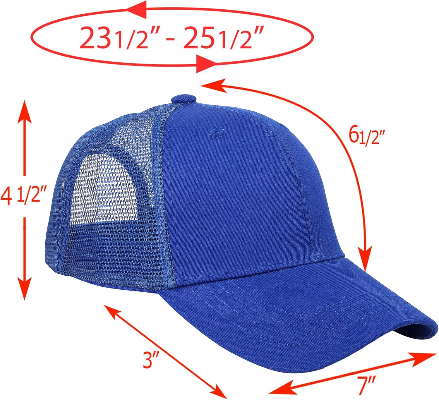 Falari Trucker Hat Baseball Cap Structured Plain Design 6 Panel, Adjustable Size - Image 6